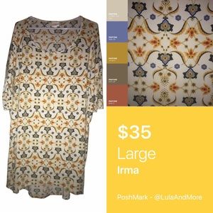 LuLaRoe Large Irma Hi-Lo Tunic Top - SLINKY - EUC